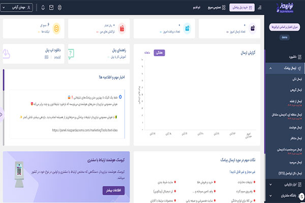 گام اول ارسال پیامک منطقه ای تبلیغاتی از طریق پنل اس ام اس نیازپرداز