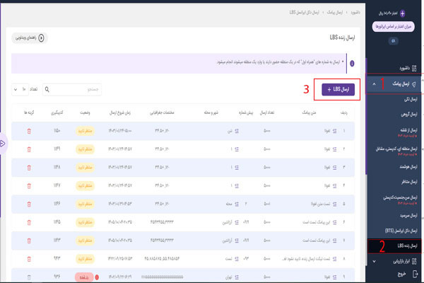 مراحل اولیه ارسال پیامک زنده از طریق پنل اس ام اس نیازپرداز